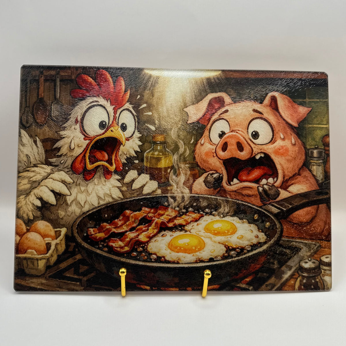 Bacon & Eggs Panic Cutting Board