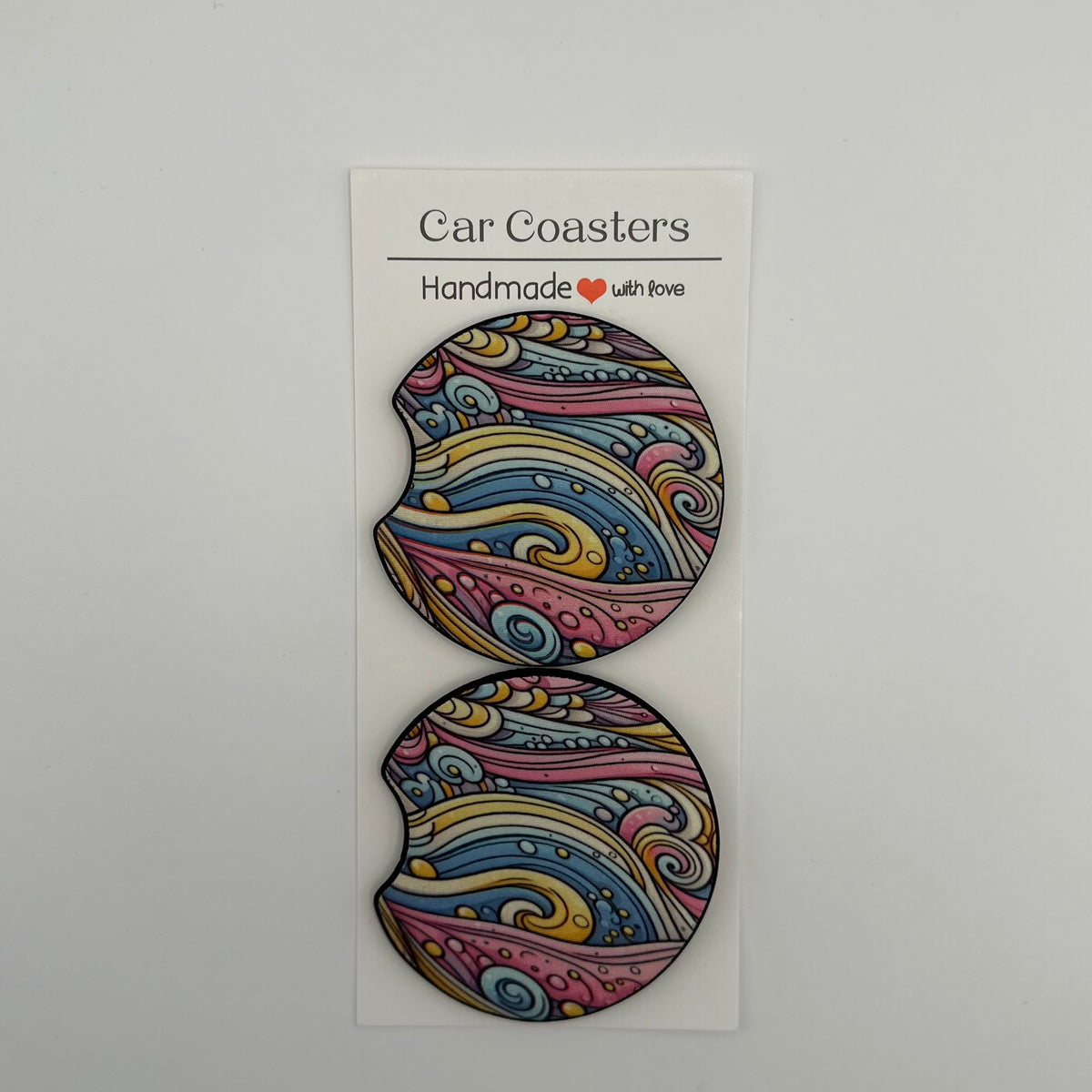 Abstract Wave Car Coasters