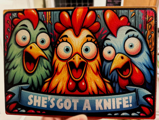 She’s Got a Knife Cutting Board