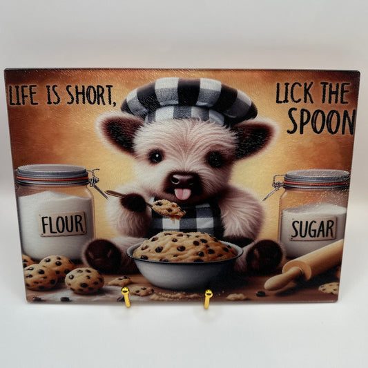 Life is Short Cow Cutting Board