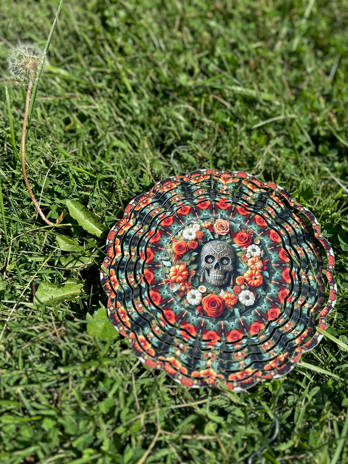 Autumn Skull Wind Spinner – 8in