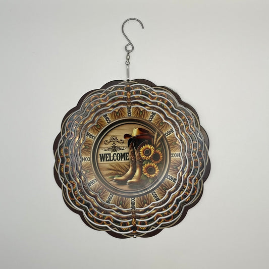 Country Welcome Wind Spinner – 8in