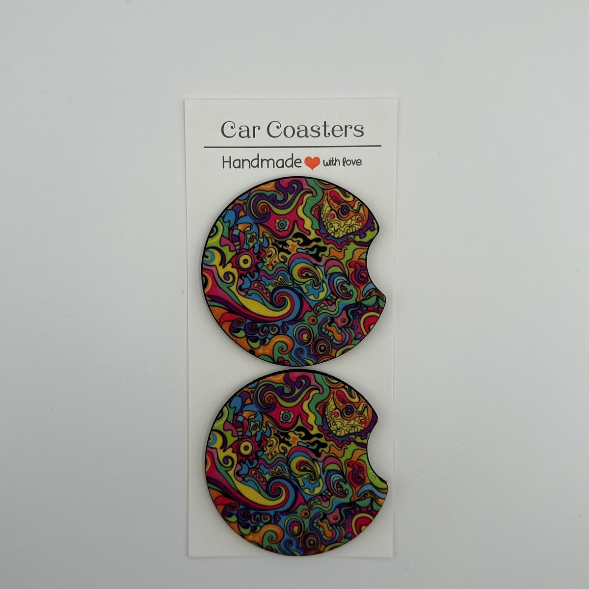 Psychedelic Swirl Car Coasters