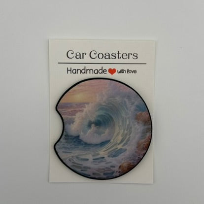 Blue Horizon Wave Car Coasters