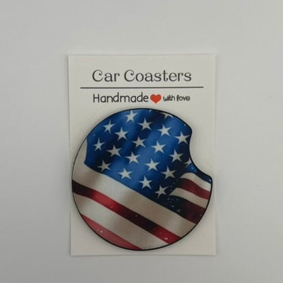 Patriotic Flag Car Coasters