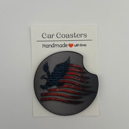 Patriotic Eagle Car Coasters