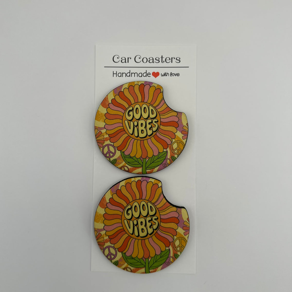 Good Vibes Flower Car Coasters