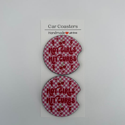 Hot Girls Hit Curbs Car Coasters