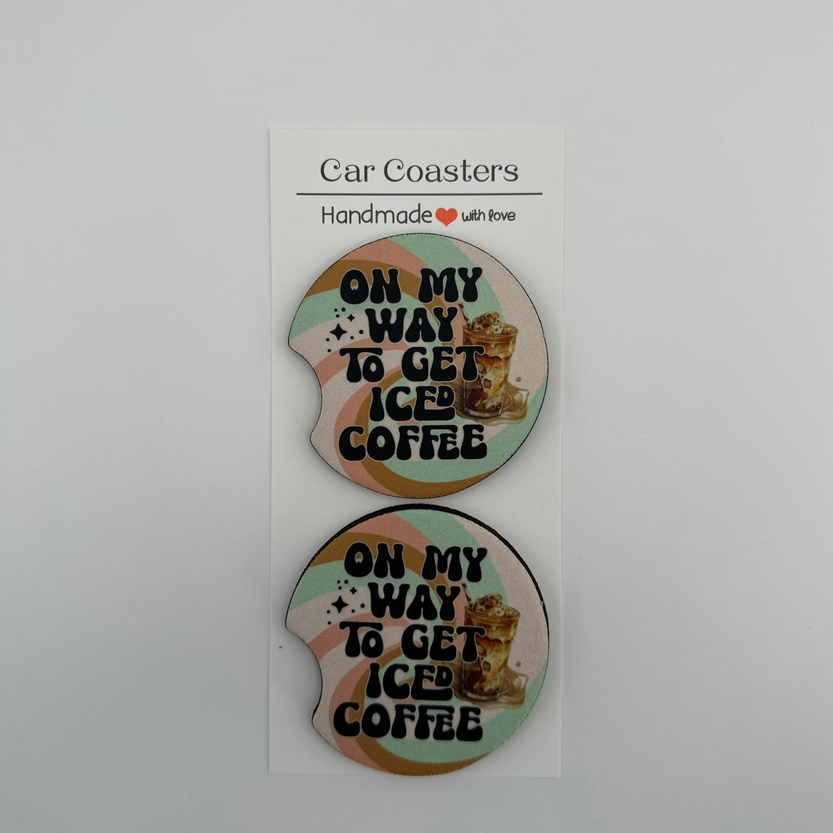 OMW To Get Iced Coffee Car Coaster