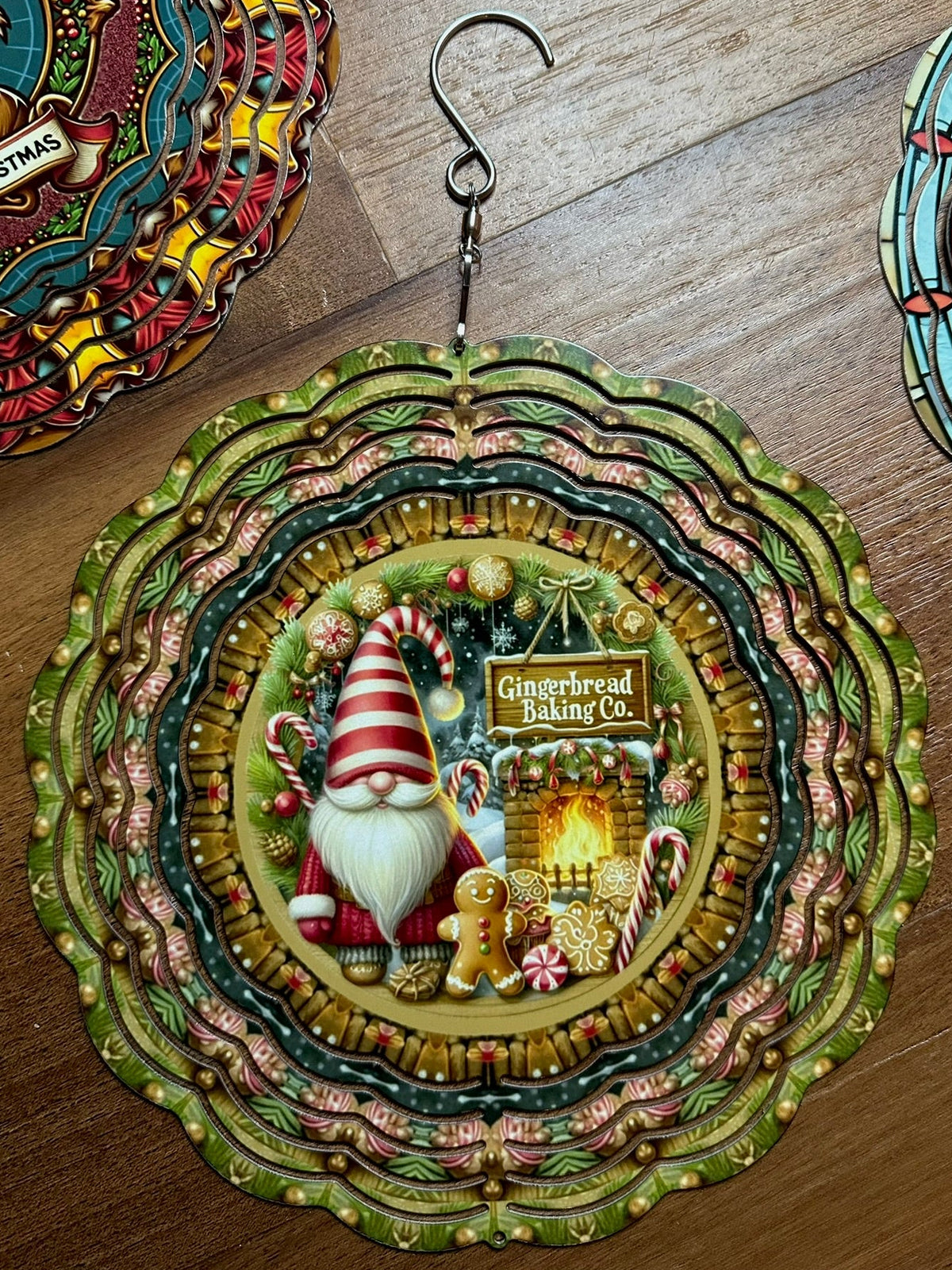 Gnome Gingerbread Baking Co Wind Spinner – 8in
